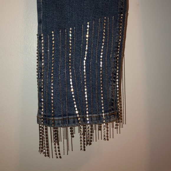 Calzedonia Jeans Dangling Rhinestone Straight Fit - Picture 3 of 7